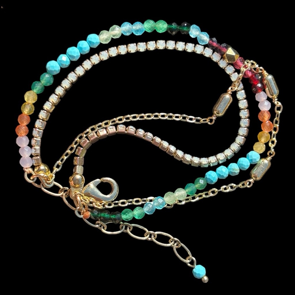 PANACEA Layered Bead & Crystal Bracelet
